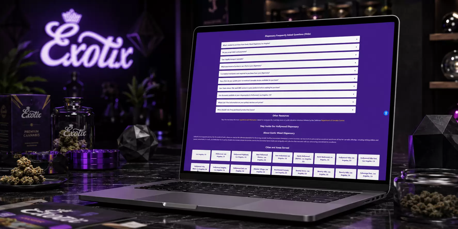 Exotix - California Cannabis Dispensary Website - Image 1