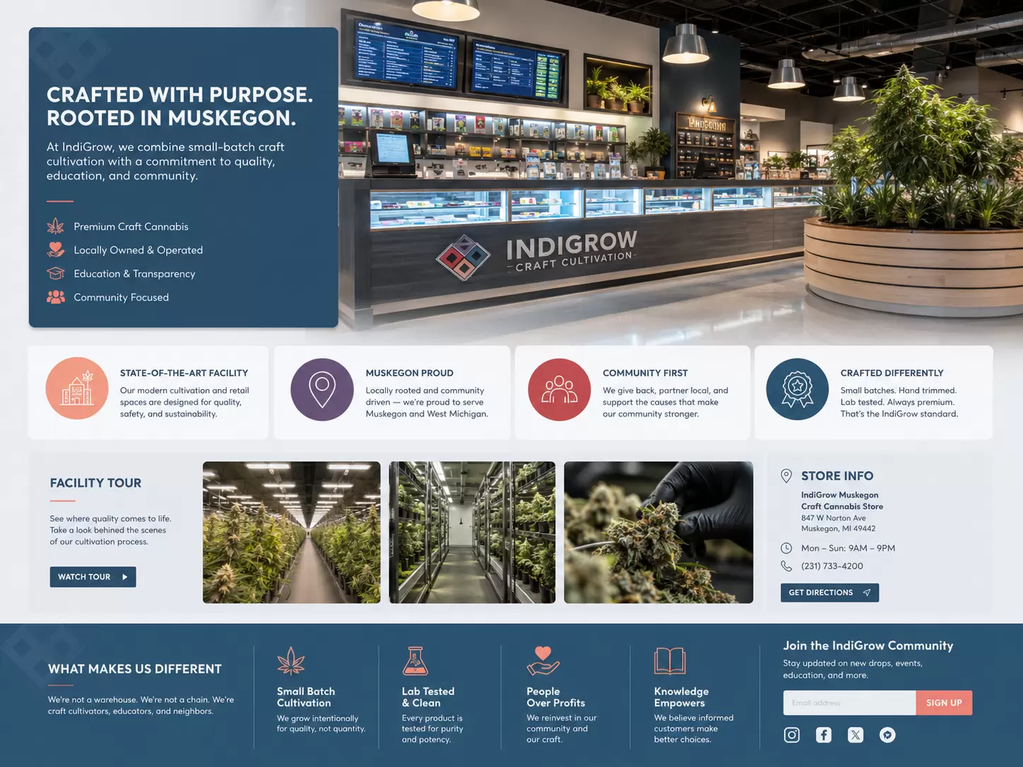 IndiGrow - Muskegon Craft Cannabis Website - Image 1