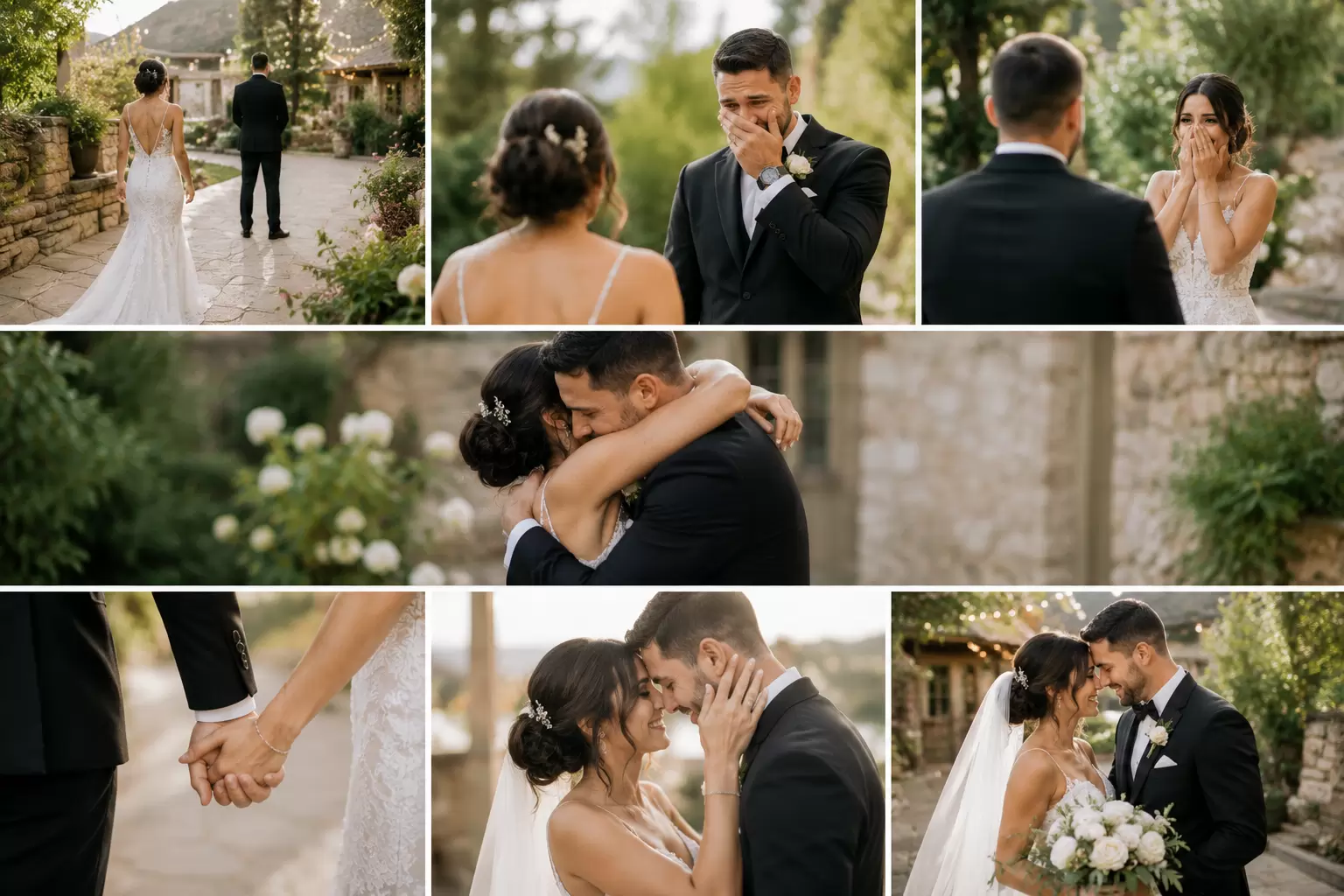 romantic wedding first look moments